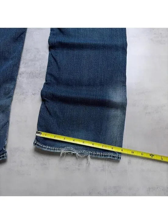 Y2K Blue Rock Revival Grunge Roza Easy Bootcut Denim Jeans - Picture 8 of 8